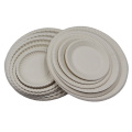 Biodegradable plates round disposable tableware sugarcane bagasse party plate